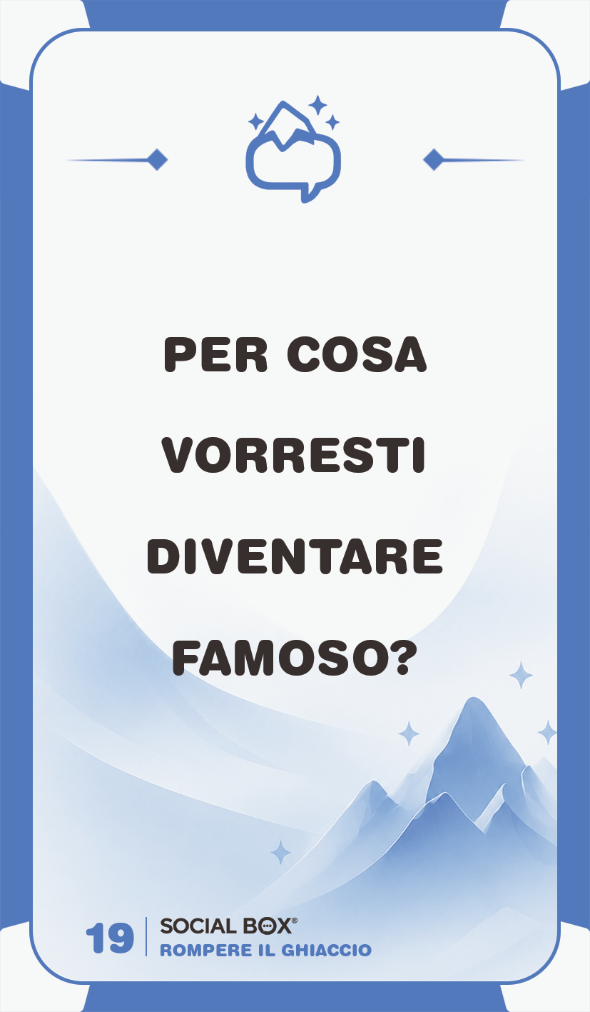 Carta con domanda corporate Social Box — mazzo blu, Rompi il ghiaccio (Round 1)