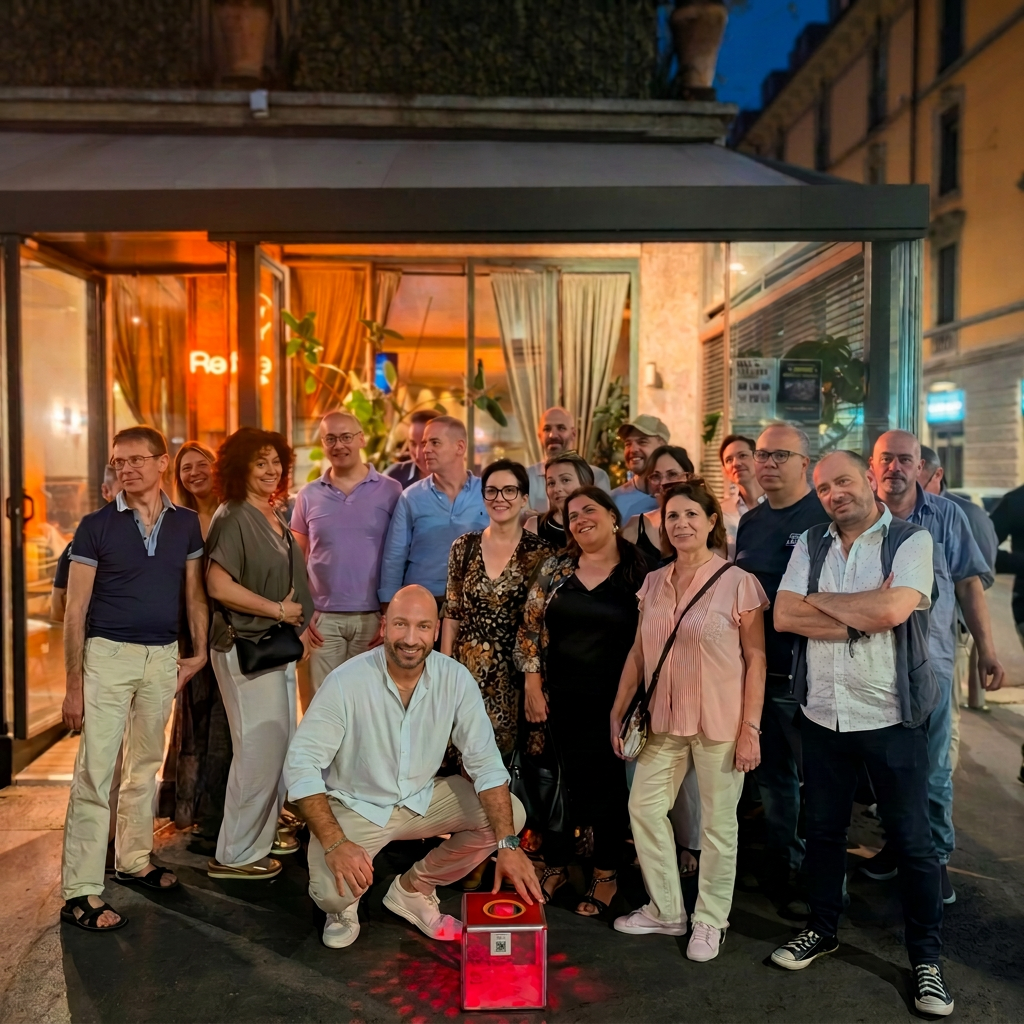 Diego Mulfari, founder di Social Box, durante una serata con le carte